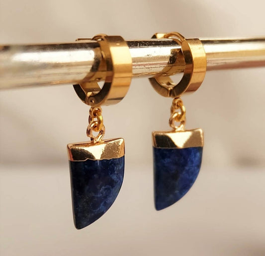 Lapis Lazuli Gemstone Hoops